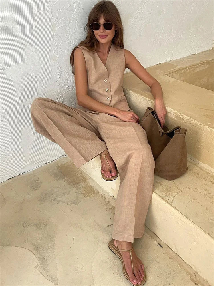 Harper Brooklyn | Linen Trouser Set
