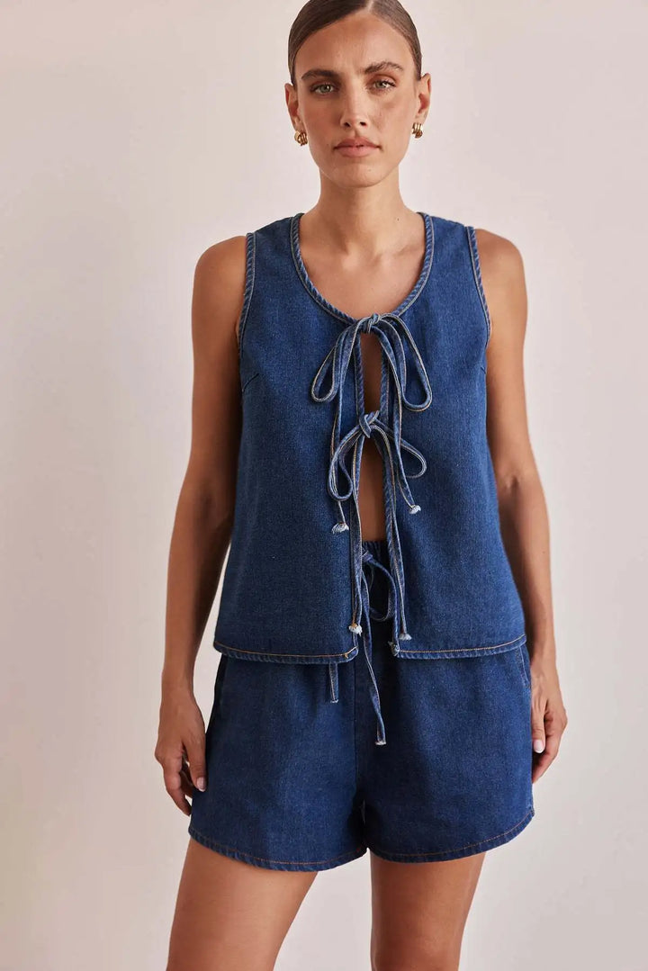 Harper Brooklyn | Denim Tie Set