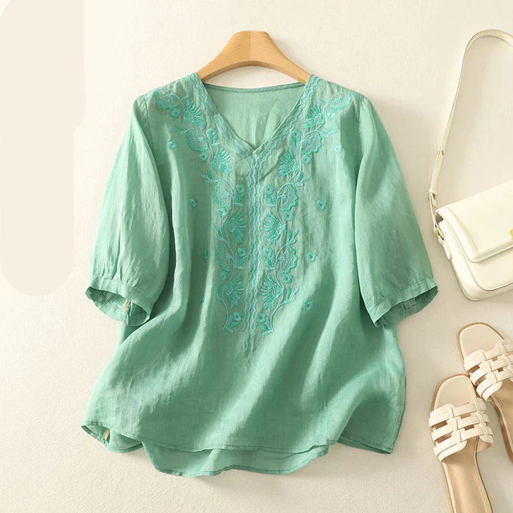 Harper Brooklyn | V-Neck Cotton Blouse