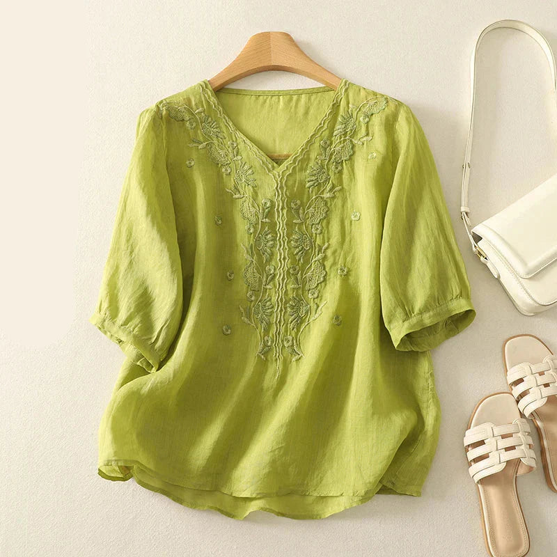 Harper Brooklyn | V-Neck Cotton Blouse