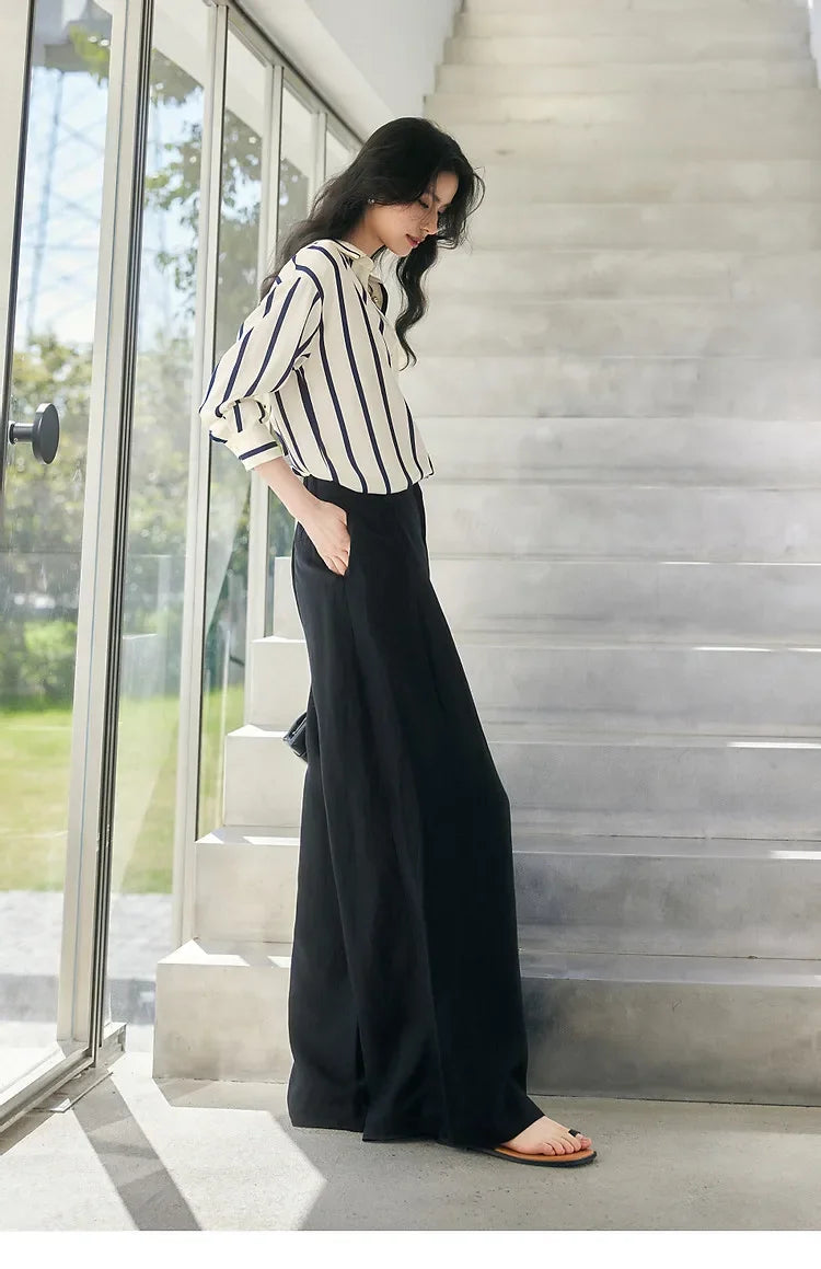 Harper Brooklyn | Satin Blouse | Stripe