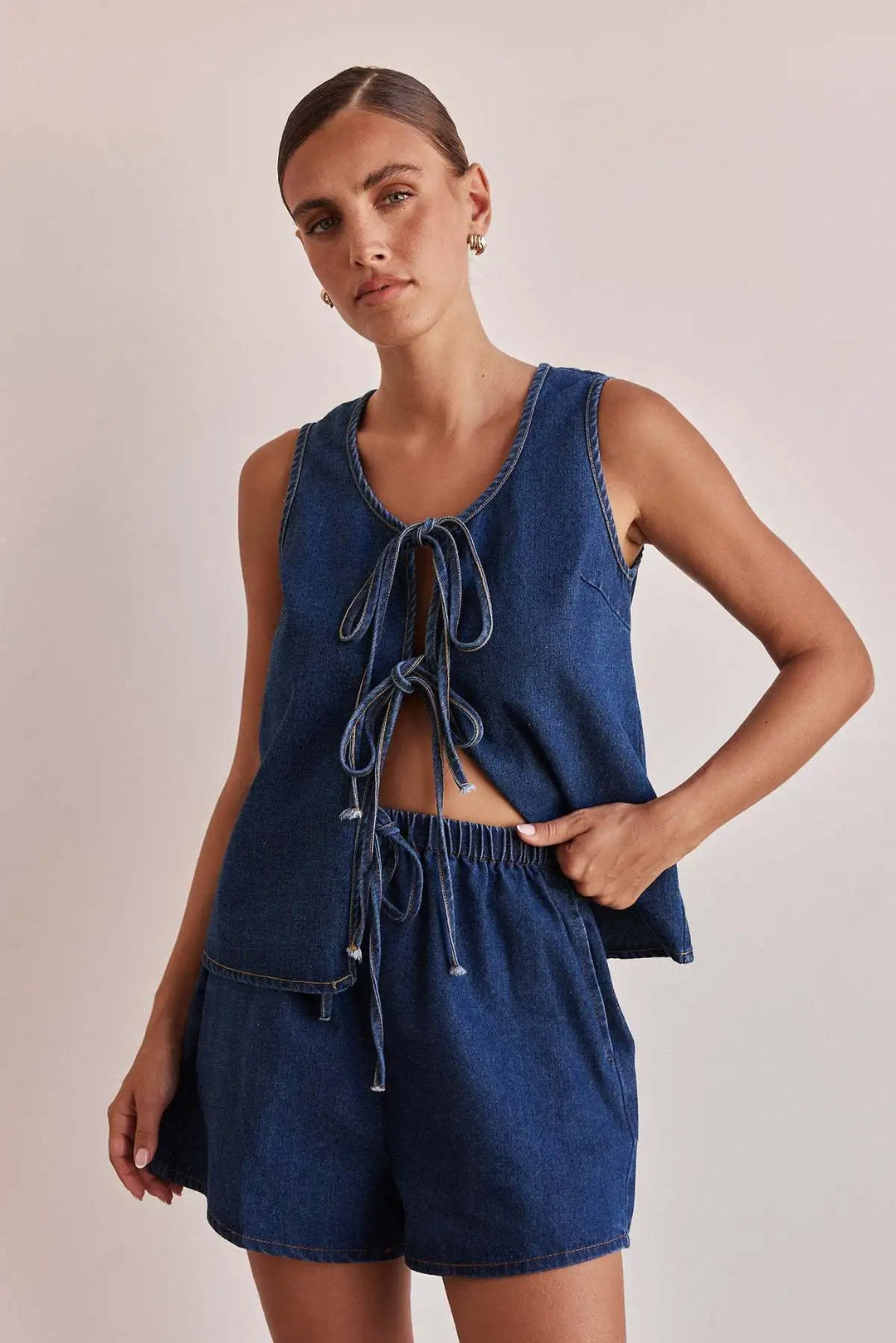 Harper Brooklyn | Denim Tie Set
