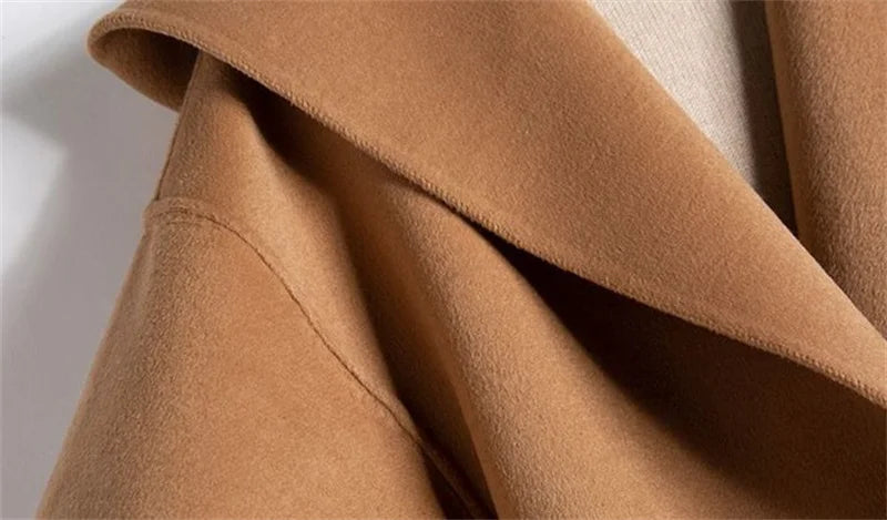 Harper Brooklyn | Long Pointed Coat in Camel Hair