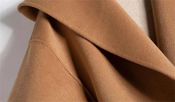 Harper Brooklyn | Long Pointed Coat in Camel Hair
