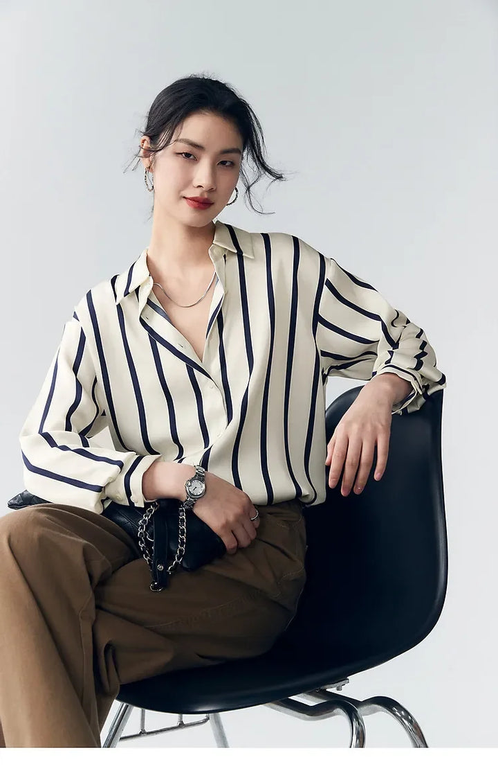 Harper Brooklyn | Satin Blouse | Stripe
