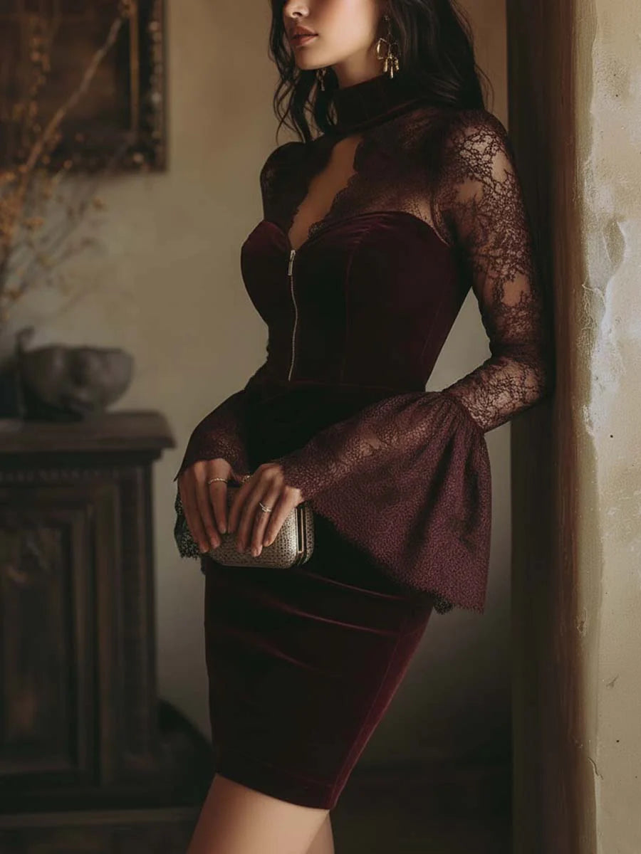 Harper Brooklyn| Bodycon Mini Dress, Velvet