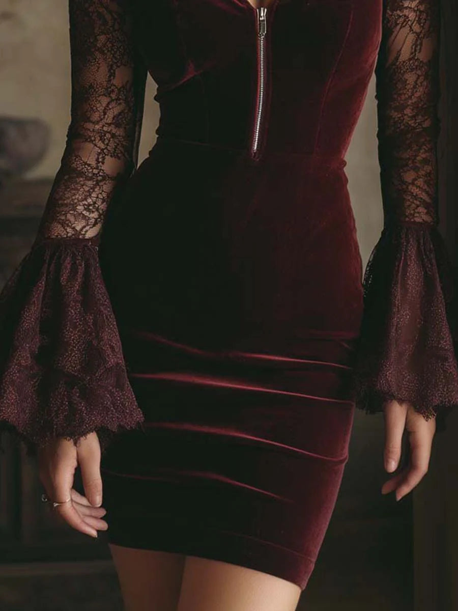 Harper Brooklyn| Bodycon Mini Dress, Velvet