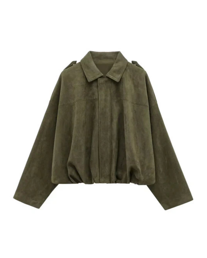Harper Brooklyn | Faux Suede Bomber Jacket