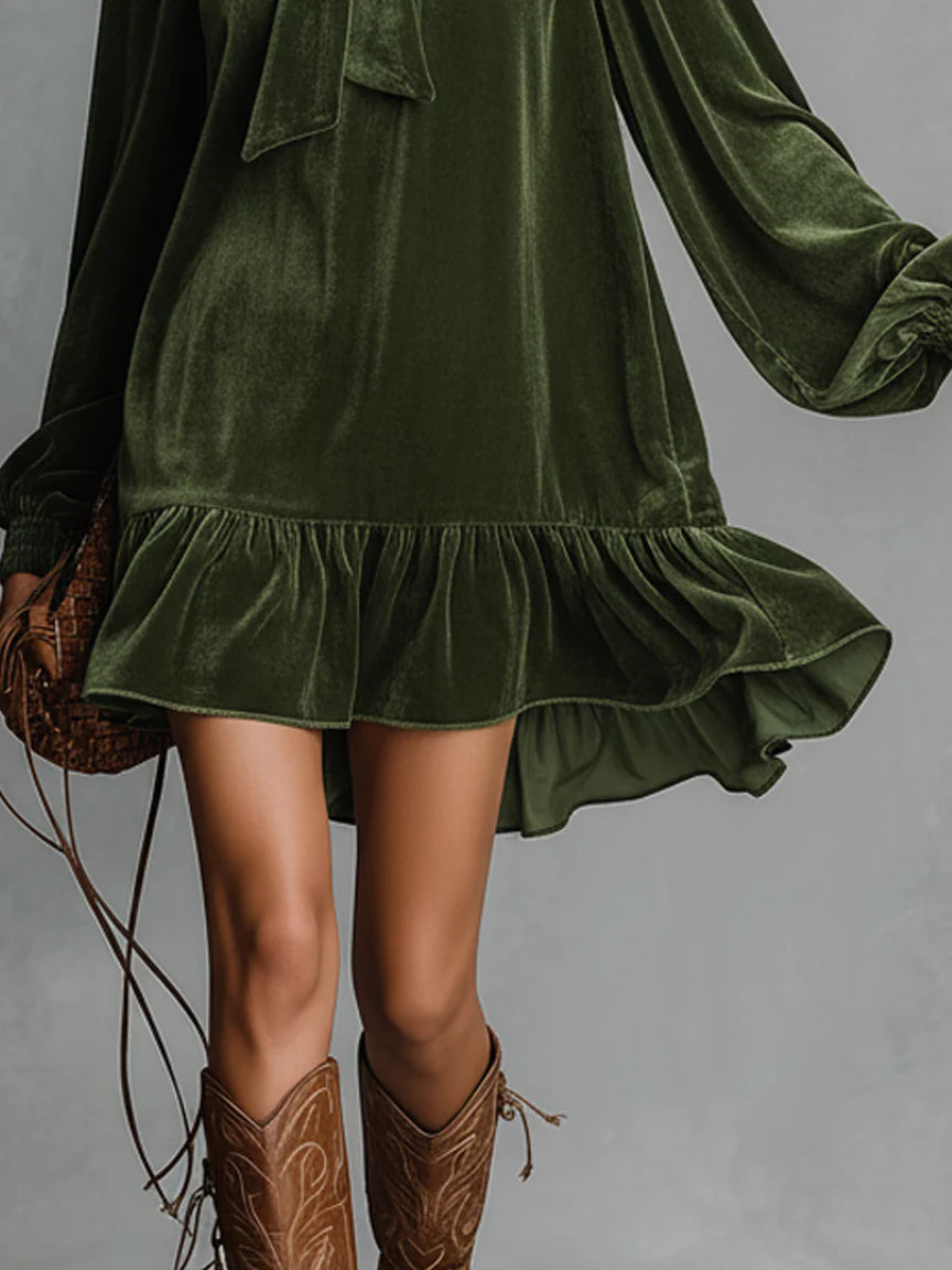 Harper Brooklyn| Loose-Fitting Velvet Mini Dress
