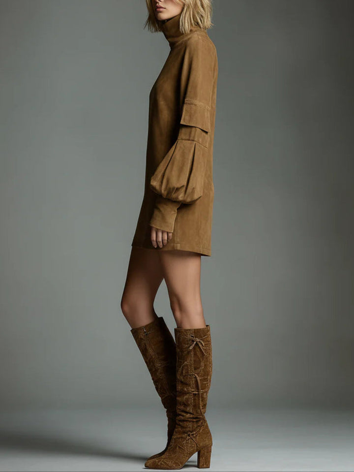 Harper Brooklyn| Turtleneck Mini Dress, Vintage Style