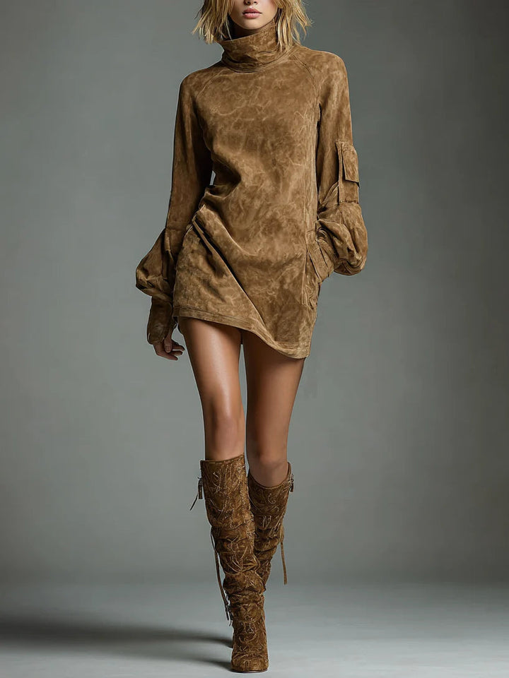 Harper Brooklyn| Turtleneck Mini Dress, Vintage Style