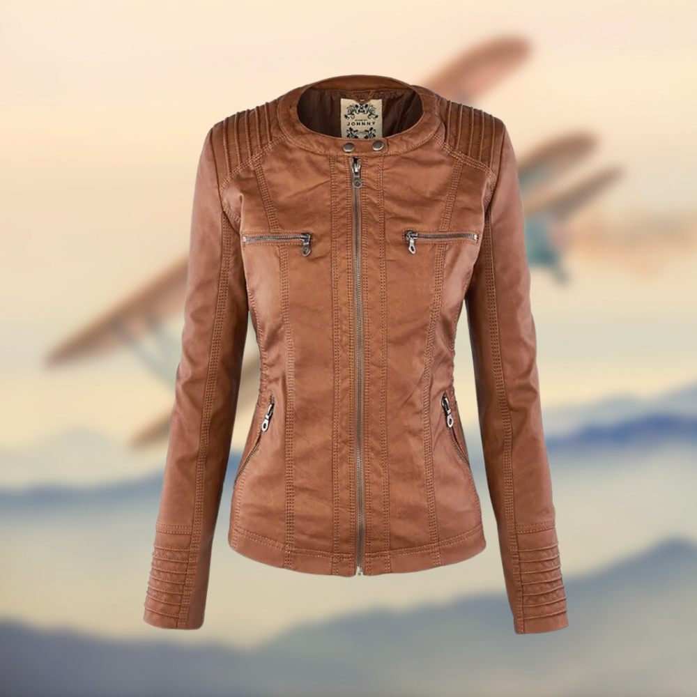 Harper Brooklyn | Women's Zip-Up Biker Jacket