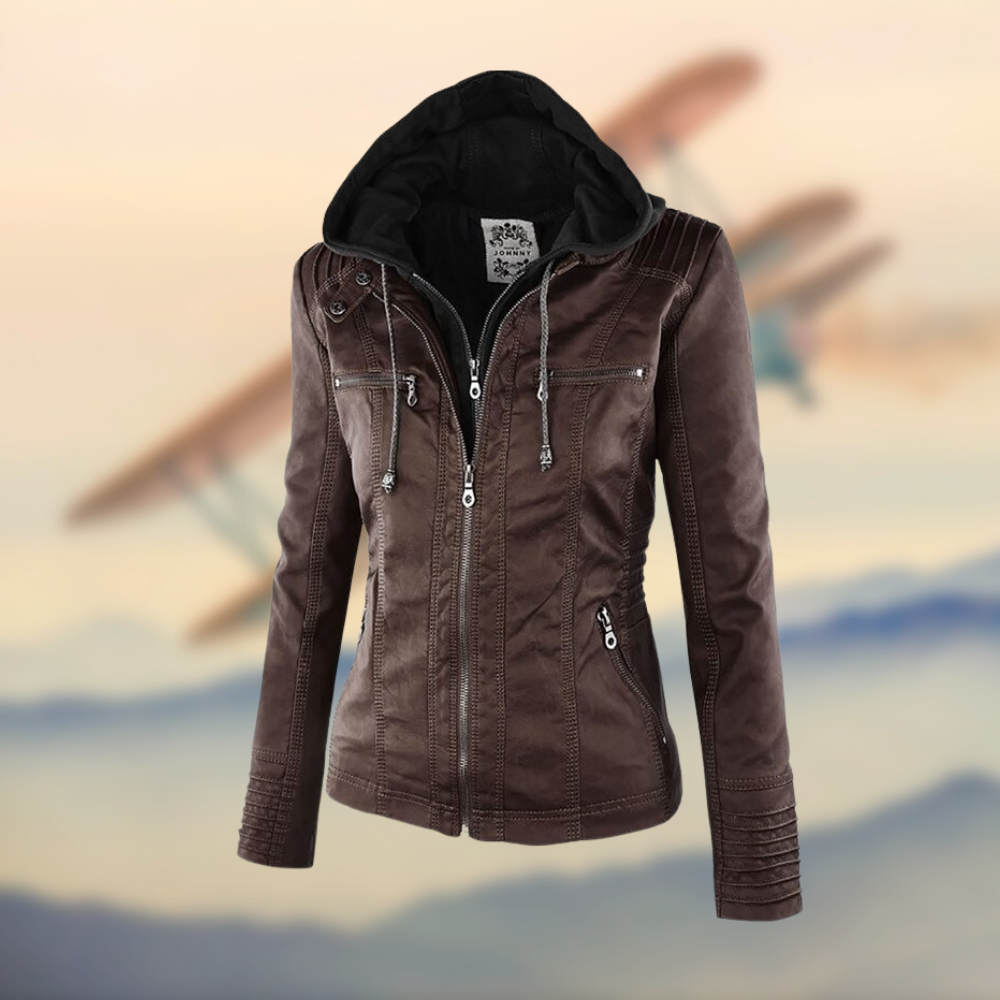 Harper Brooklyn | Women's Zip-Up Biker Jacket