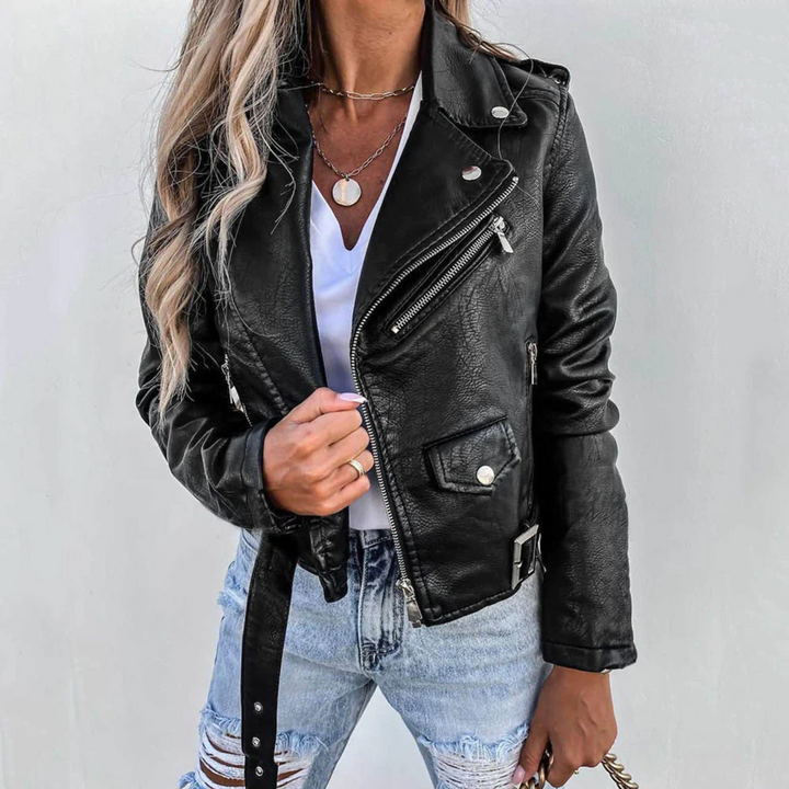 Harper Brooklyn | Women's Zip-Up Biker Jacket
