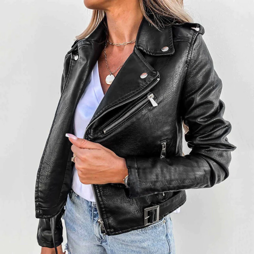 Harper Brooklyn | Women's Zip-Up Biker Jacket