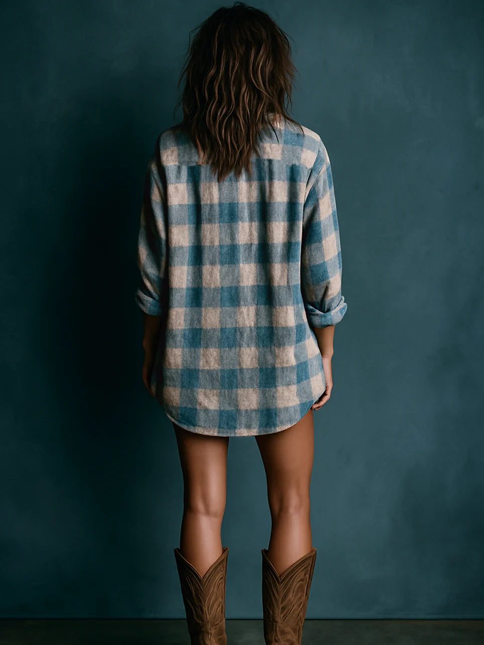 Harper Brooklyn| Mini Dress, Plaid, Long Sleeve