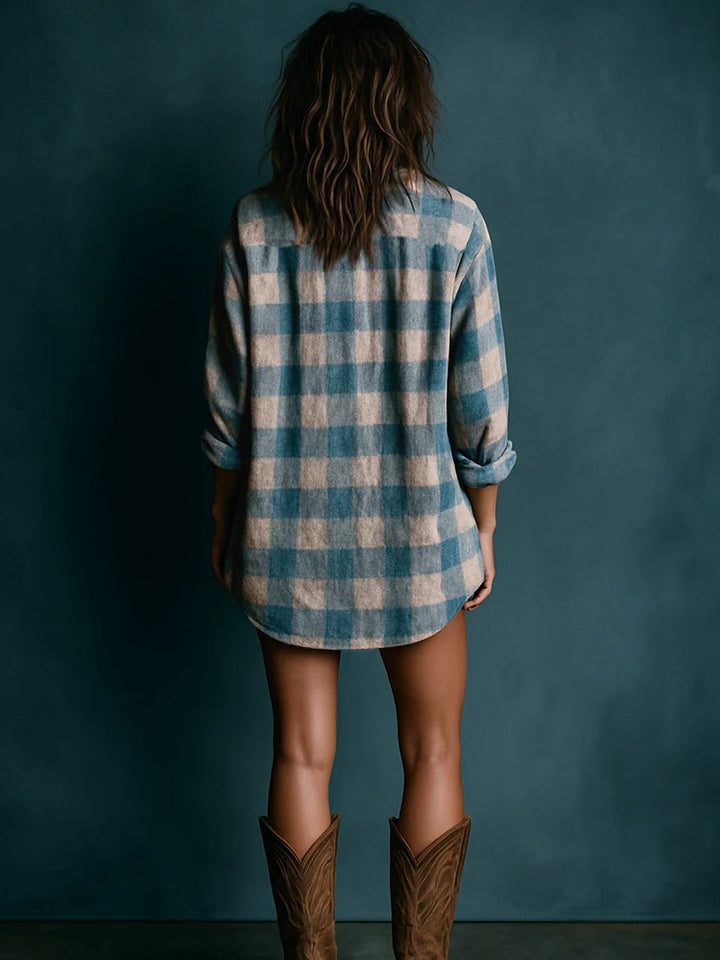 Harper Brooklyn| Mini Dress, Plaid, Long Sleeve
