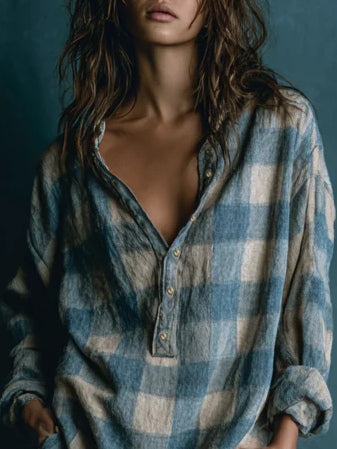 Harper Brooklyn| Mini Dress, Plaid, Long Sleeve