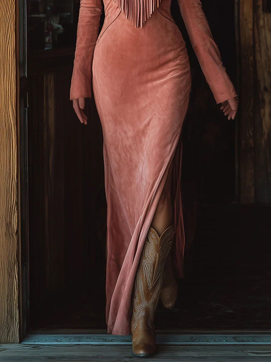 Harper Brooklyn | Dress - Faux Suede, Western Style
