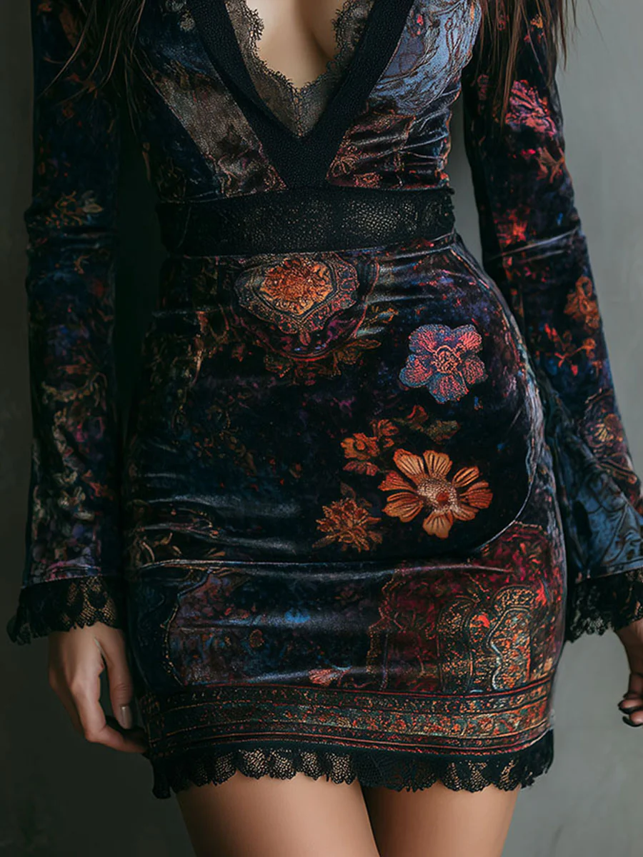 Harper Brooklyn| Mini Dress, Velvet, Fitted Silhouette