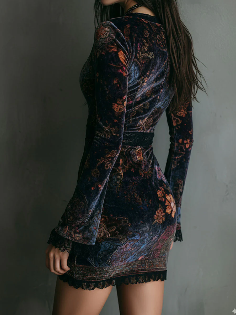 Harper Brooklyn| Mini Dress, Velvet, Fitted Silhouette