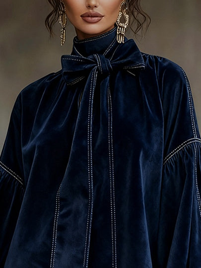 Harper Brooklyn| Mini Dress, Velvet, Lantern Sleeves