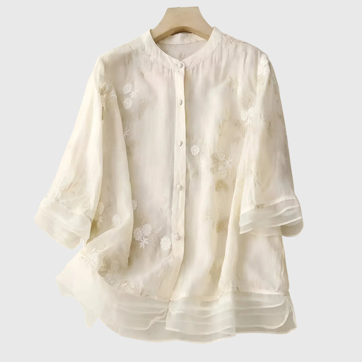 Harper Brooklyn | Top with Embroidered Flowers