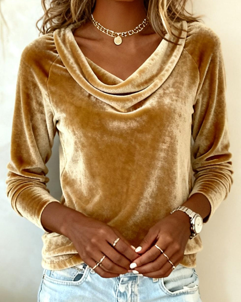 Harper Brooklyn | Velvet Drape-Neck Top