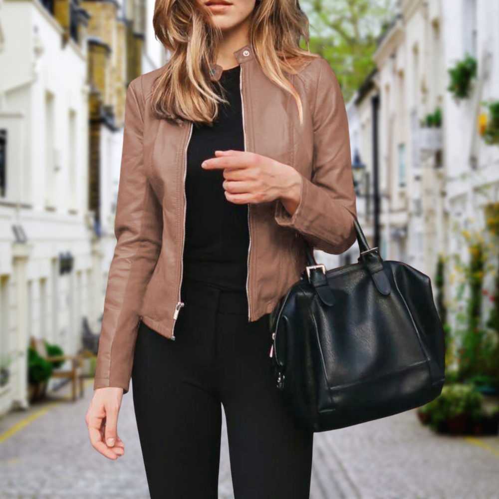 Harper Brooklyn| Women's Zippered Biker Jacket