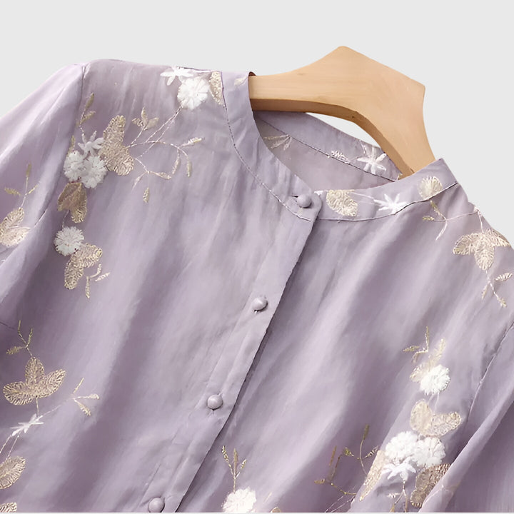 Harper Brooklyn | Top with Embroidered Flowers