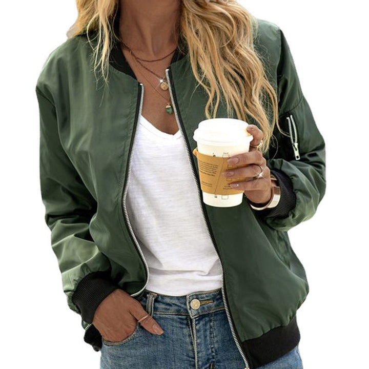 Harper Brooklyn | Women's Casual Zip Up Bomber Jacket