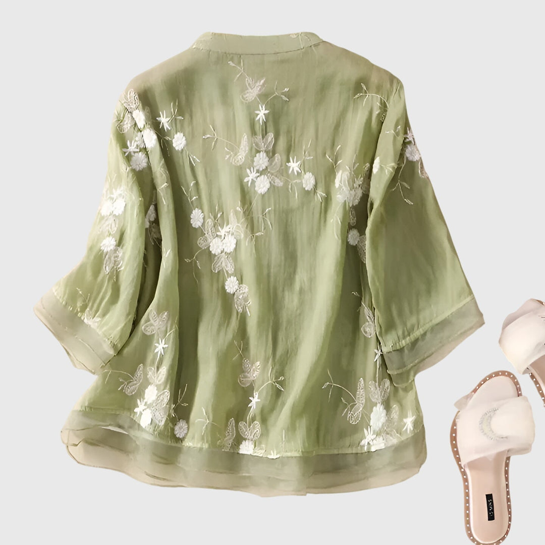 Harper Brooklyn | Top with Embroidered Flowers