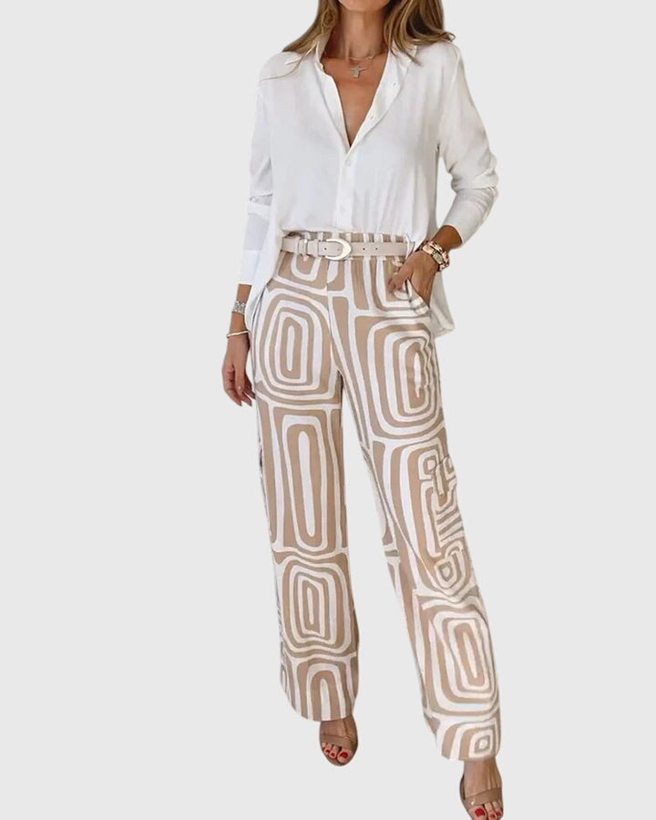 Harper Brooklyn | Pants with Blouse and Belt