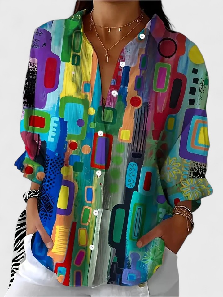 Harper Brooklyn| Blouse - Geometric Pattern
