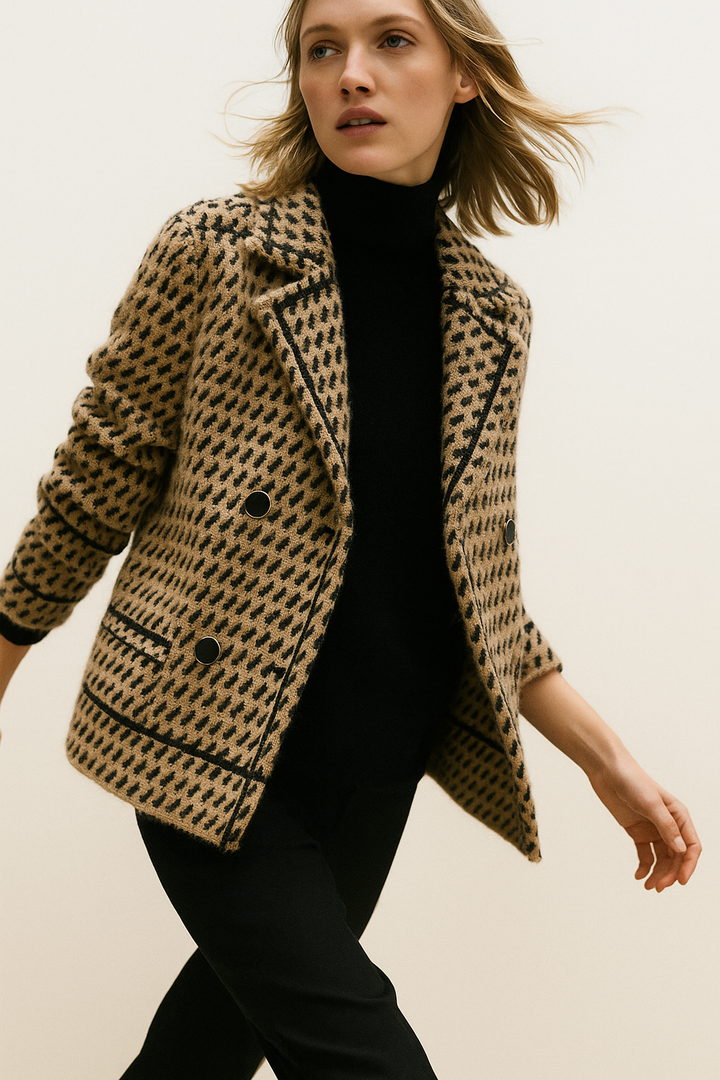 Harper Brooklyn | Houndstooth Knit Jacket