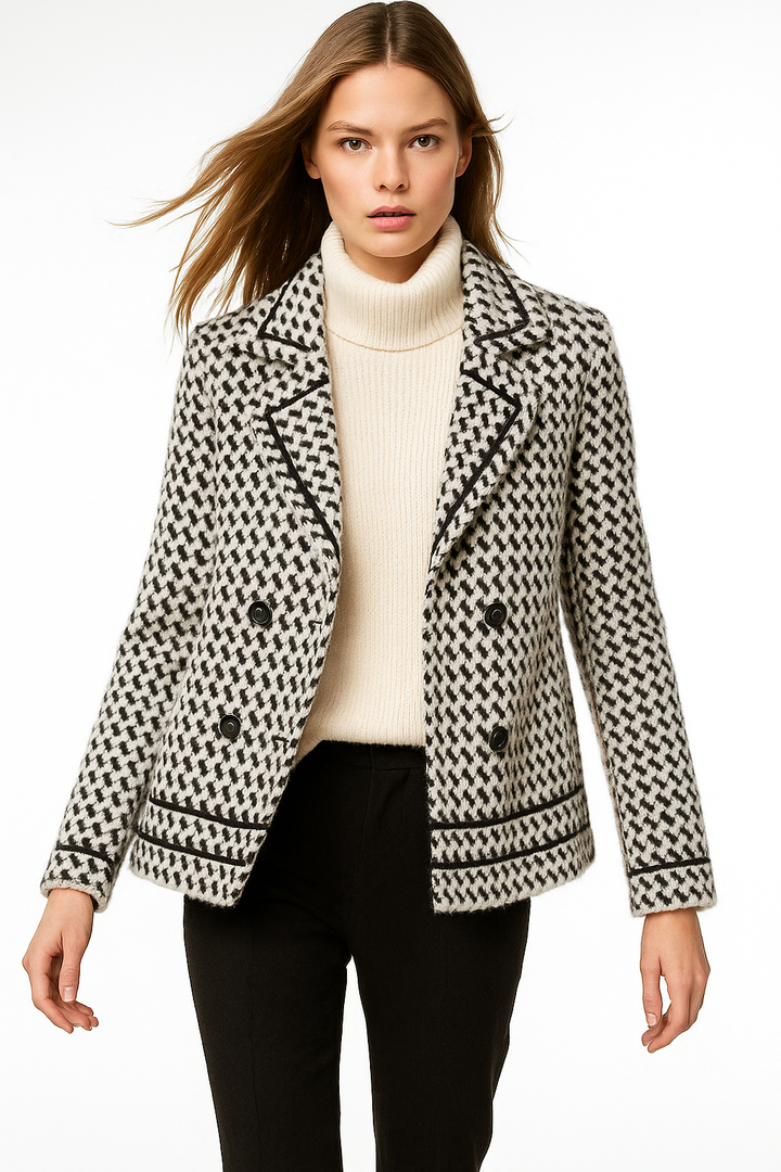 Harper Brooklyn | Houndstooth Knit Jacket