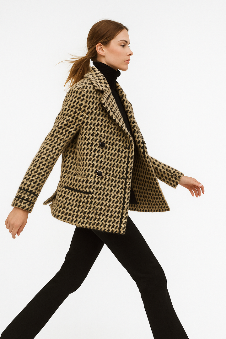 Harper Brooklyn | Houndstooth Knit Jacket