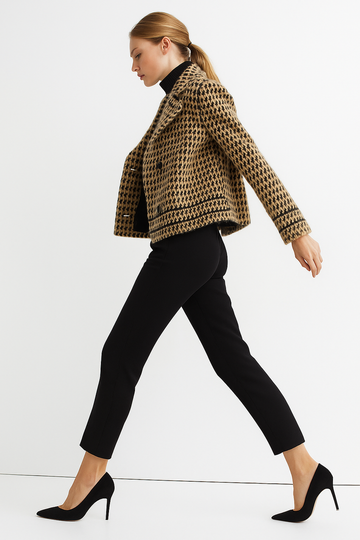 Harper Brooklyn | Houndstooth Knit Jacket