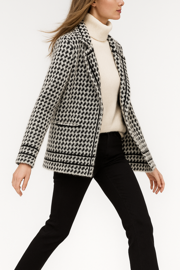 Harper Brooklyn | Houndstooth Knit Jacket