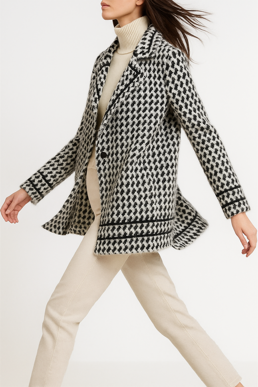 Harper Brooklyn | Houndstooth Knit Jacket