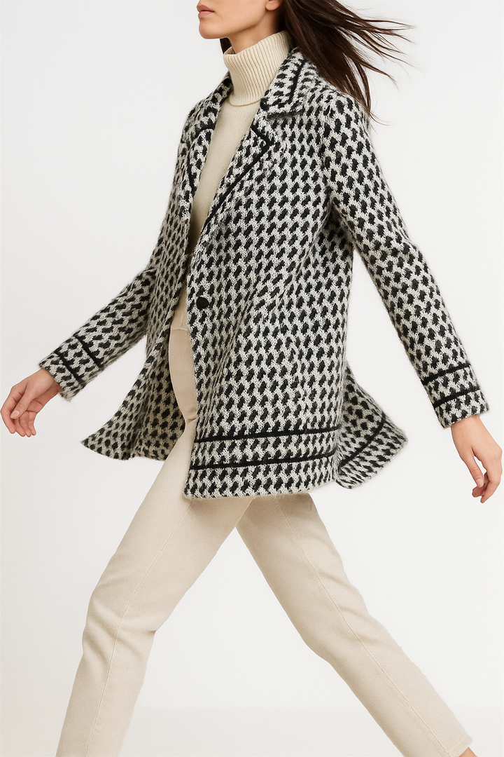 Harper Brooklyn | Houndstooth Knit Jacket